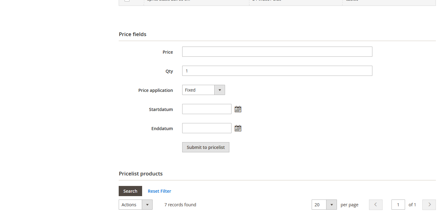 Magento pricesystem add products