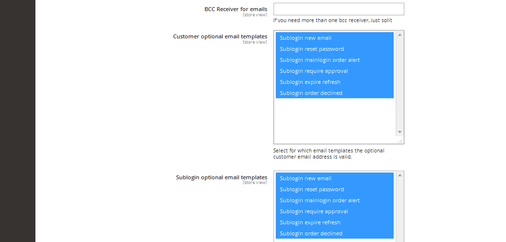 Admin - Sublogin configuration 6