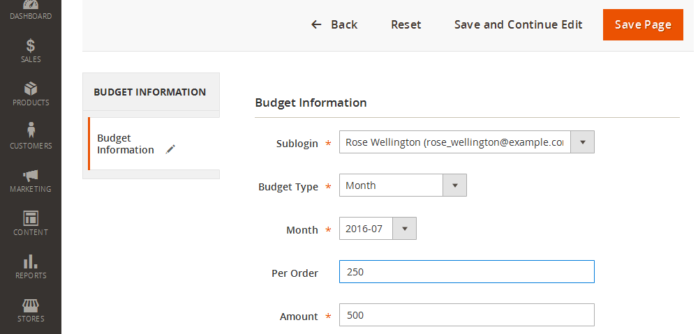 Admin - Create sublogin budget - 4